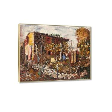 Imagem de Moldura dourada - arte de parede famosa em tela - Boris Dmitrievich Grigoriev Reproduções de pintura a óleo Giclee Impressão em tela - 'cores de outono' Impressão de imagens de paisagem para decoração