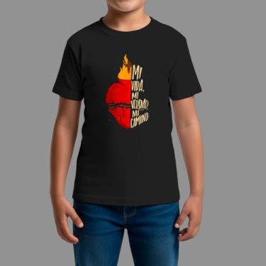 Imagem de Camisetas Infatil Religiosa Casual Manga Curta Gola Redonda Mi Vida - 