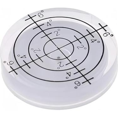 Imagem de UUBEI Mini bolha circular de nível pequeno 32 x 7 mm para tripé, fonógrafo, toca-discos etc., ferramenta de layout de instrumento de medição de nível (50 peças) (branco)