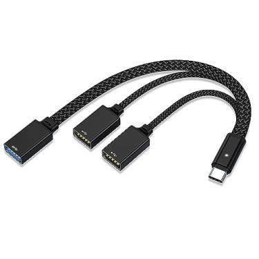 Imagem de NOVIIML hree USB Female Cable Adapter, USB Type C to 2×USB 2.0, 1×USB 3.0 USB OTG Splitter Dongle Cord Converter for iMac, MacBook, iPad Pro/iPad Air 5,4/Mini 6, Samsung Tab A7 Lite/Tab S8, Surface