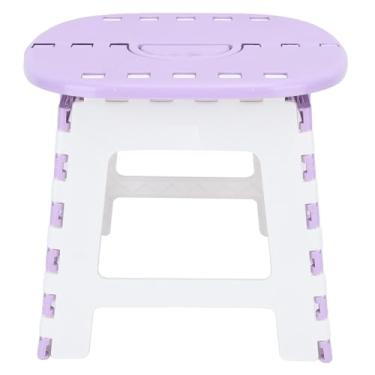 Imagem de Tamborete dobrável da etapa de Grcfumo, tamborete dobrável antiderrapante plástico da etapa, tamborete dobrável pequeno protable da etapa para a pesca de acampamento ao ar livre (Light Purple)