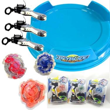 Imagem de Beyblade 3 Beys + 3 Lançadores + Arena 40cm Gyroscopic