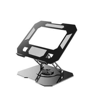 Imagem de Suporte de Metal Ajustável Para Notebook 10 Ate 17" Giratória de 360° N263(N263 Preto)