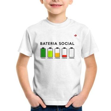 Imagem de Camiseta Infantil Bateria Social - Foca na Moda, Branco, 10