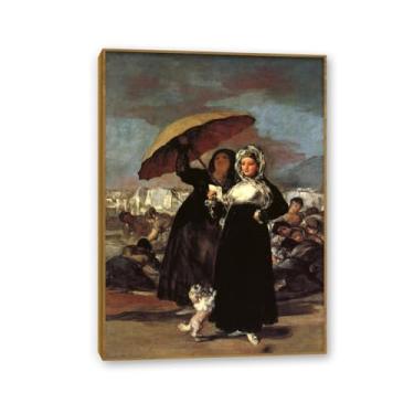 Imagem de Rjhsdghs Impressões de Francisco Goya, jovem mulher com uma carta, reproduções de arte em tela Pôster de Francisco Goya pronto para pendurar arte de parede para quarto de casa moldura de madeira teca