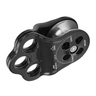 Imagem de Polia de escalada, polia de escalada de engate 30KN Equipamento de resgate Polia de escalada de rolamento duplo com rolamento de esferas, polia de corda de árvore para cordões, transportes,