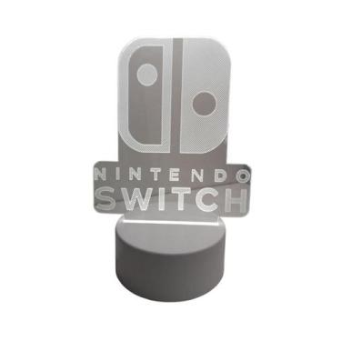 Imagem de Luminária Abajur Nitendo Switch Display Acrílico Led 3d Mesa Quarto Na