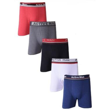 Imagem de Kit C/ 5 Cuecas Boxer Active Man - Multicolorido, P