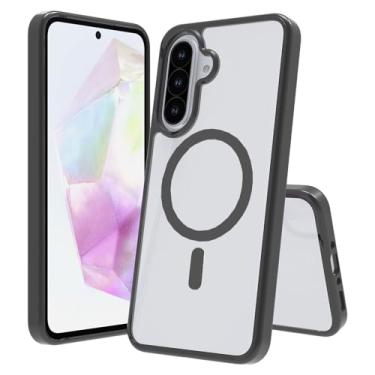 Imagem de Newhalper Capa transparente projetada para Samsung Galaxy A36/A56 [não amarela] [antiqueda e à prova de choque] [compatível com MagSafe Magnetic] Capa fina para celular Samsung A36/A56 5G (preto)