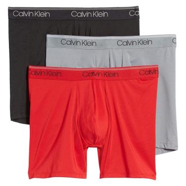 Imagem de Cueca boxer masculina Calvin Klein Micro Stretch, pacote com 3 unidades, preta gg