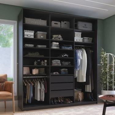 Imagem de Closet Casal 100% mdf bp 3 Vaos 3 Gavetas Sion