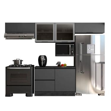 Imagem de Cozinha Modulada Etna 5 Peças com Tampo e Nicho 5 Portas Poliman Móveis
