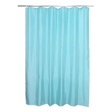 Imagem de Cortina Banheiro Box Azul Antimofo 1,80 X 2,00 Pvc