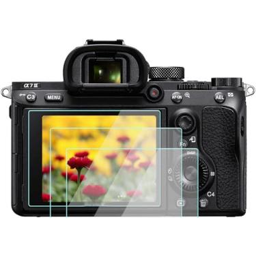Imagem de Película protetora de tela A7R III para Sony Alpha A7RIII A7RII A7RIV A7M2 [2 unidades], WH1916 de vidro temperado Flim antibolhas antidigitais antiarranhões