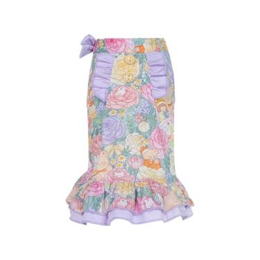 Imagem de INGSIST Roupa de cachorro adorável com flores tamanho PP P M G GG feminino pequeno médio cachorro festa macacão roupa macacão