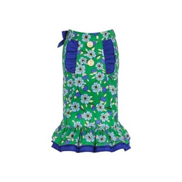 Imagem de INGSIST Roupas de flores verdes para cães pequenos e médios para meninas femininas com estampa floral para aniversário e férias tamanho PP P M G GG