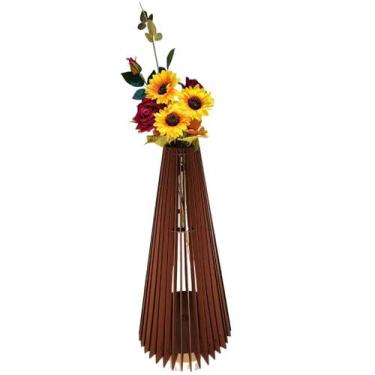 Imagem de Vaso de Chão Decorativo Grande IPANEMA MDF - LENOBRE, Marrom