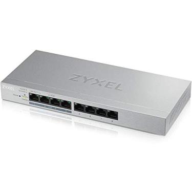 Imagem de ZYXEL Switch Gigabit Ethernet Poe+ De 8 Portas Com Gerenciamento Via Web, 4X A 60 W, Suporte Vlan, Gabinete Metal, Montagem Em Mesa Ou Parede, Sem Ventoinha, Qos, Divisor [Gs1200-8Hpv2]