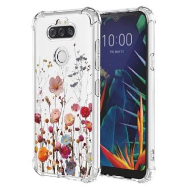 Imagem de RRXSYXL Capa para LG K31, LG Aristo 5, LG Phoenix 5, Capa LG Aristo 5 Plus com estampa floral transparente, capa macia à prova de choque para LG K31, Aristo 5, Phoenix 5, Aristo 5 Plus, linda flor