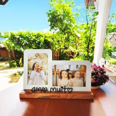 Imagem de Porta Retrato 10x15cm Duplo Amo Muito - Geguton