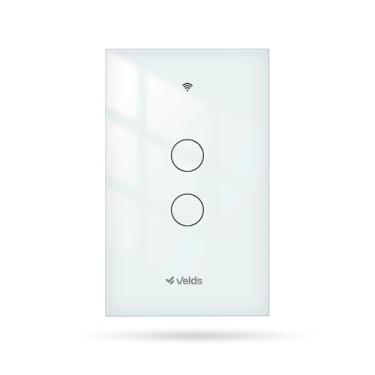 Imagem de Interruptor Inteligente Wi-Fi Velds, 2 Botões Touch, Controle por App, Compatível com Alexa e Google Assistente, Bluetooth LE, Bivolt 10A, Branco