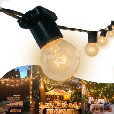Imagem de Varal de Luzes 25m Externo Com Lâmpadas 220v Transparentes Inclusas Brancas Incandescentes