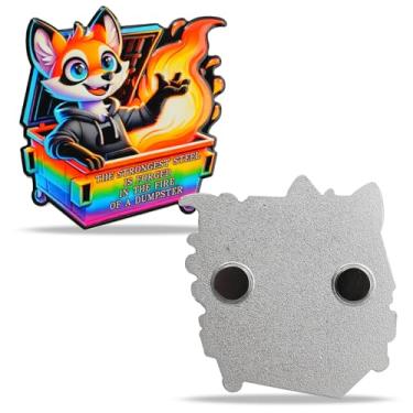 Imagem de BHealthLife Ímãs de geladeira Dumpster Fire Fox - Ímãs de geladeira fofos para quadro branco de geladeira - Acessórios de mesa de bombeiros para lixeira, presentes engraçados para mulheres, homens