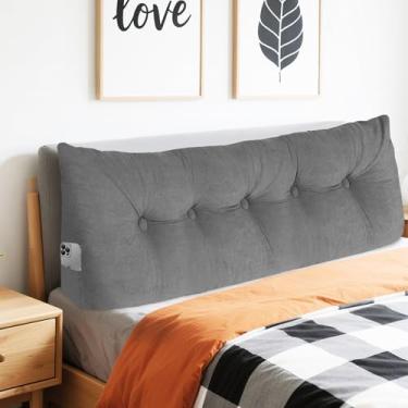 Imagem de Dizaolive Almofada de cabeceira de cama de solteiro, triangular, cunha, encosto de leitura, almofada para dormitório, sofá, cama de dia