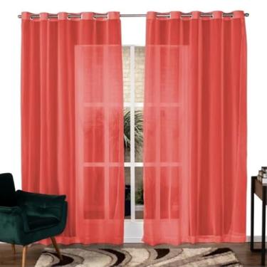 Imagem de Cortina De Sem Forro Para Sala E Quarto (6.00x2.80)(6.00x2.50)(6.00x2.20)(6.00x2.00)(vermelho,6,00x2,00)