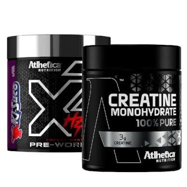 Imagem de Combo Atlhetica - Creatina 300g Pura Monohidratada +Pre Treino X7 Hard Tech 200g (2 Potes, Uva)
