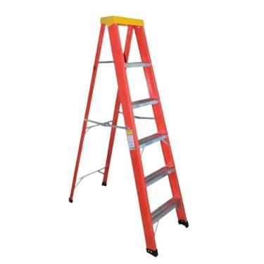 Imagem de Escada de Aluminio e Fibra Simples Residencial 6 Degraus 1,8 Metros