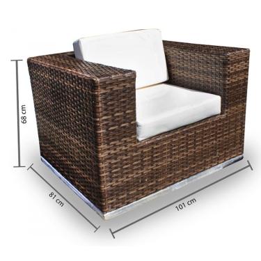 Imagem de Conjunto de Sofá Fibra e 2 Poltronas e 1 Mesa Centro