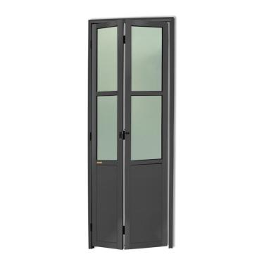 Imagem de Porta Camarão Meia Lambril Meia Vidrão Linha 25 Vidro Boreal 210cm X 70cm Brimak Cinza