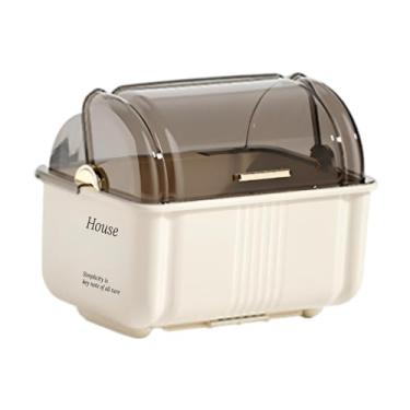 Imagem de AFXGUSD Escorredor de Pratos com Tampa, Prato, Copo, Bandeja para Secar Pratos, Escorredor de Pratos, Bandeja para Copos E Pratos de Cozinha, L