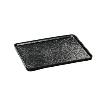 Imagem de Bandeja antiderrapante com padrão de pedra preta retangular de porcelana de imitação comercial japonesa - bandeja de 40,64 cm