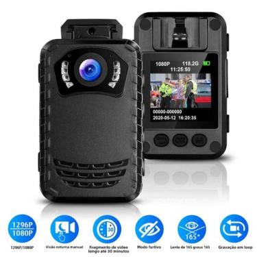 Imagem de Mini Câmera Corporal HD 1080P Com Visão Noturna Portátil Para Polícia 