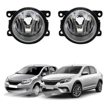 Imagem de Par Farol de Milha para Logan Sandero 2014 a 2023 Farolete Auxiliar Neblina