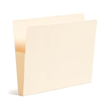 Imagem de Smead Bolso de arquivo com aba na extremidade, aba de corte reto reforçada, expansão de 8,8 cm, tamanho carta, manila, 25 por caixa (75124)