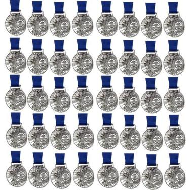 Imagem de Medalha Medasul Honra ao Mérito 35mm Kit C/ 40 Unidades, Prata, Único,