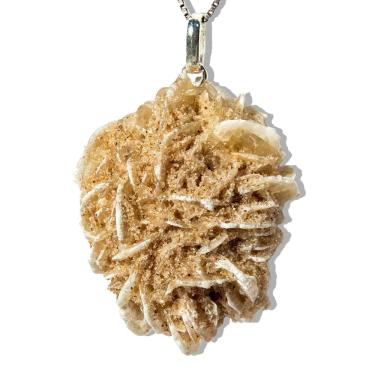 Imagem de Pingente Rosa do Deserto Natural Montagem Pino Prata 950