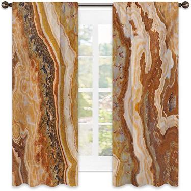 Imagem de Cortinas blecaute de mármore – Cortinas de quarto e sala de estar com isolamento térmico, economia de energia e redução de ruído, L 106 x C 150 cm multicolorido