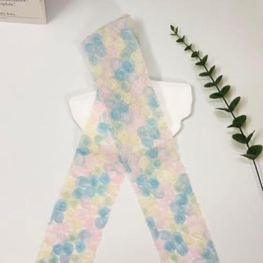 Imagem de Fita de renda floral 3D 3D, acabamento de renda com padrão rosa para costura, acabamento de costura para roupas, vestido de verão, jeans, camisa, acessórios de casamento (azul pastel)