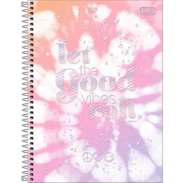 Imagem de Caderno Capa Dura Colegial Good Vibes 160 Folhas 10 Matérias Tilibra Estampa 1