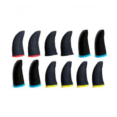 Imagem de 12 Unidades de Luva de Dedo Anti-Suor Para Celular Jogos FPS Free Fire Pubg Mobile Call Of Duty(12 SORTIDAS)