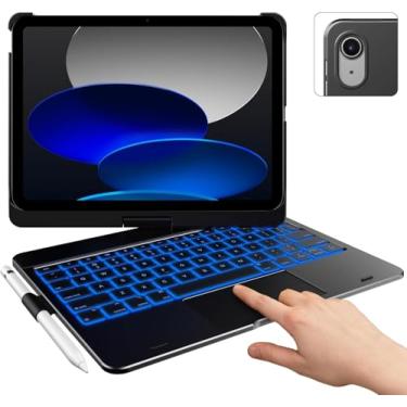 Imagem de Capa Touch Ipad de 10ª Geração com Teclado (10,9", 2022), Trackpad Multitoque, Luz de Fundo de 10 Cores, Rotação de 360°, Fina e Leve para Apple Ipad 10ª Geração 10.9
