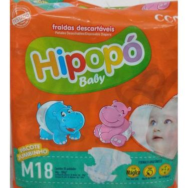 Imagem de Fralda Infantil Hipopo Baby Jumbinho M C/18