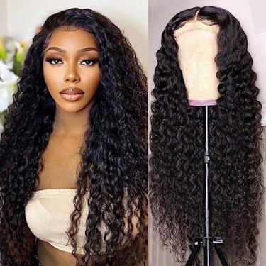 Imagem de Jasperel Perucas de cabelo humano onduladas profundas de cabelo humano 10 x 10 em alta definição para mulheres negras 61 cm sem cola, cacheado profundo, molhado e ondulado, nós, descolorantes, com