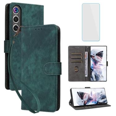 Imagem de IUQXU Capa para celular ZTE Nubia Red Magic 10 Air com protetor de tela [bloqueio RFID] Capa de celular feminina masculina e de couro para celular RedMagic 10 Air 10Air Green