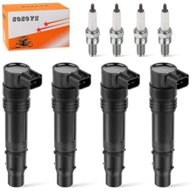 Imagem de 4 peças de bobinas de ignição e velas de ignição de irídio para Kawasaki Ninja ZX-14/R ZX14 ZX-10R ZX1400 ZX1000 Concours 14 ZG1400 2008-2024 21171-0005 21171-0029
