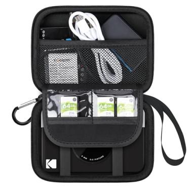 Imagem de Lacdo Bolsa de transporte da câmara para a câmara digital de impressão instantânea a cores KODAK Printomatic,impressora fotográfica instantânea portátil,bolsa de viagem rígida,cabo USB,cartão SD，Preta